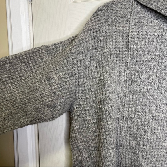 Free People Sidewinder 100% Wool Sweater Oversized Cowl Neck Grey Sz M - Picture 7 of 13